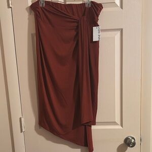 Nine West Asymmetrical Skirt in Rich Rust